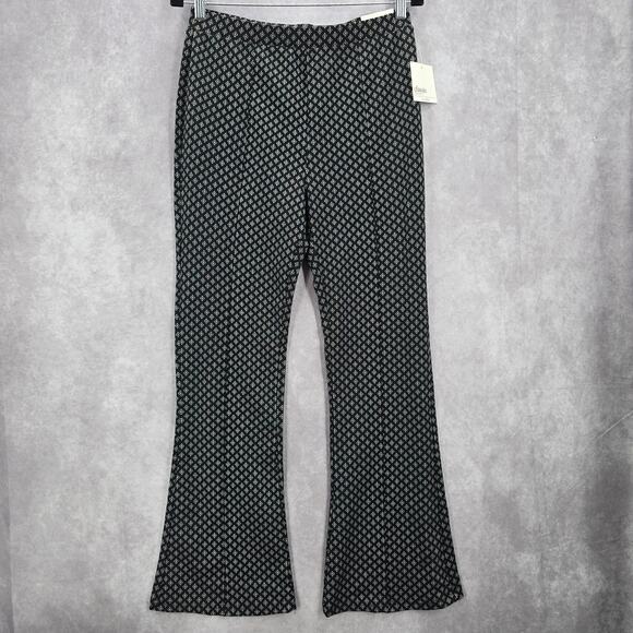 Classic Concepts Black Pull On Stretch Straight Wide Flare Pants L Large - Picture 1 of 7
